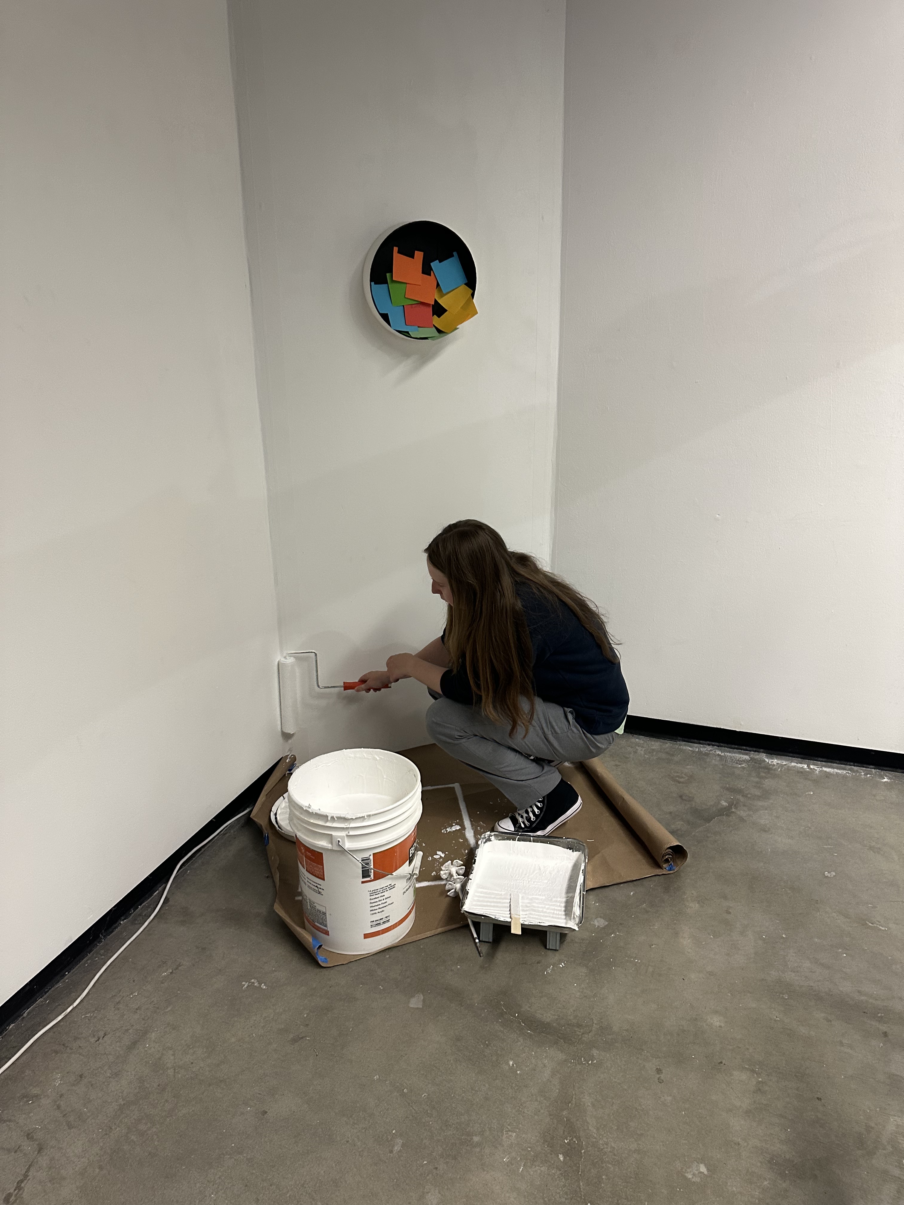 Viewer interacting with the installation